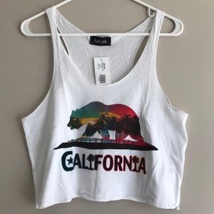 fab’rik Cali Bear & Palms Crop Tank
